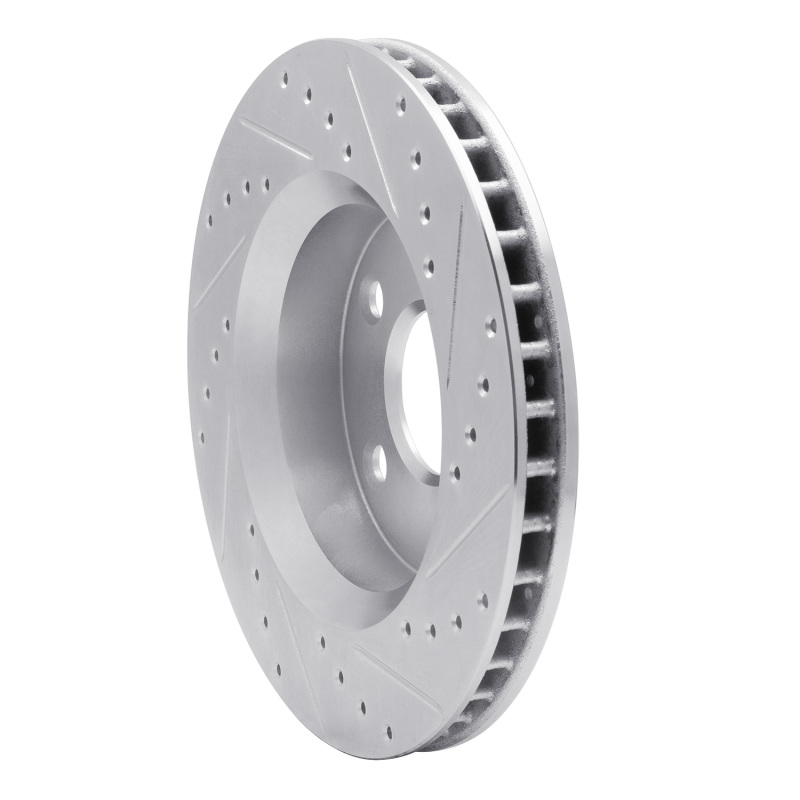 Jeep Wrangler Brake Rotor (1) - Front Left - R1 Concepts - Drilled & Slotted - Silver - `07-`18